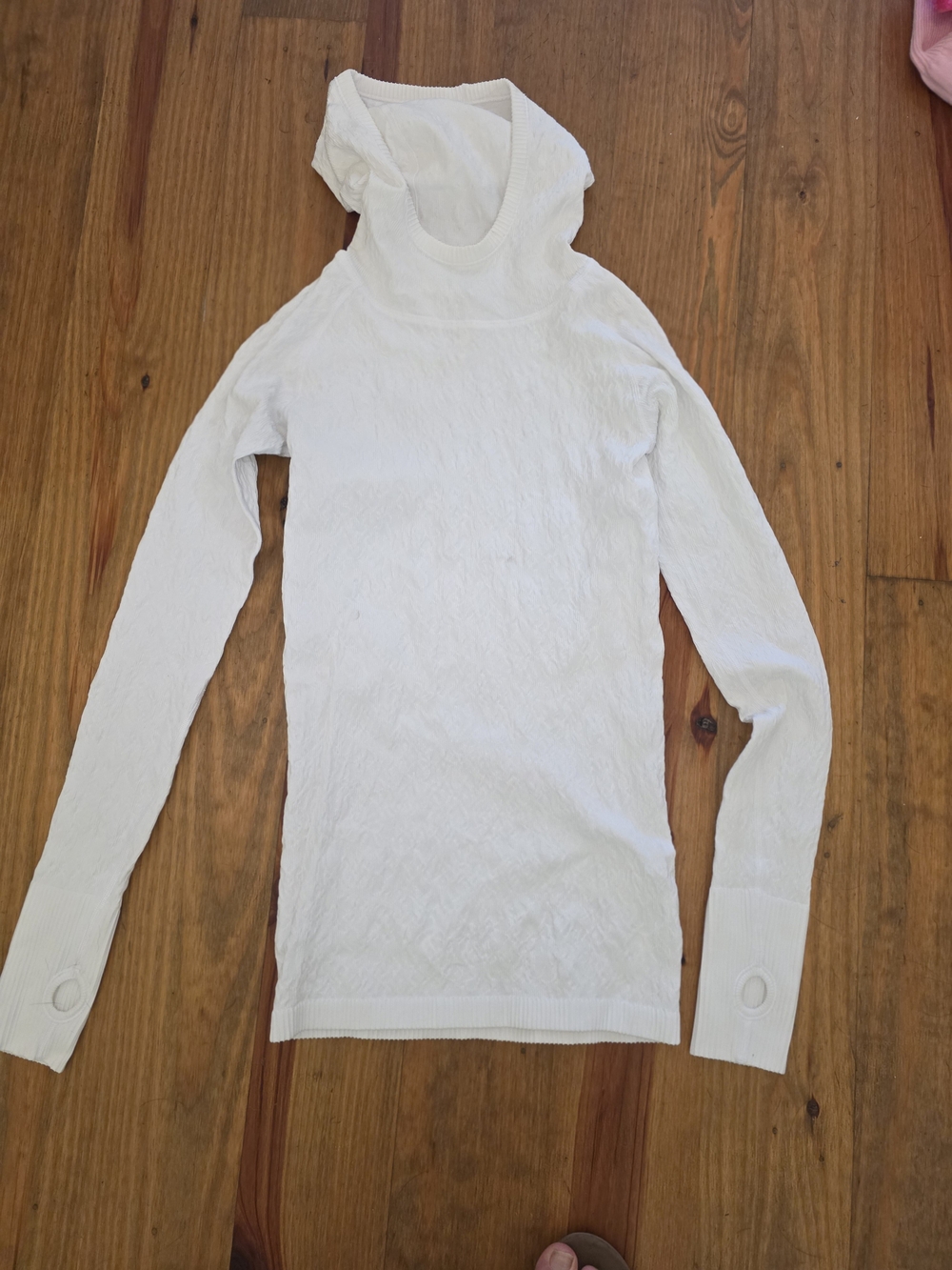 Lulu's White Hooded Long Sleeve Slim Knit Top